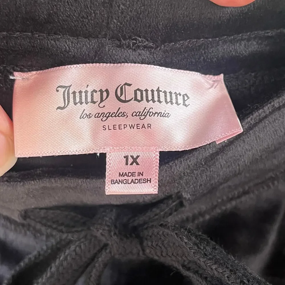 Juicy Couture Women's Y2K Vintage Sleepwear Pants Black Bling Size 1X